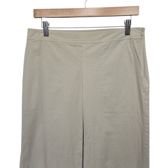 Eileen Fisher Organic Cotton Cream Wide Leg High Rise Cropped Pants Size Small - Picture 8 of 10